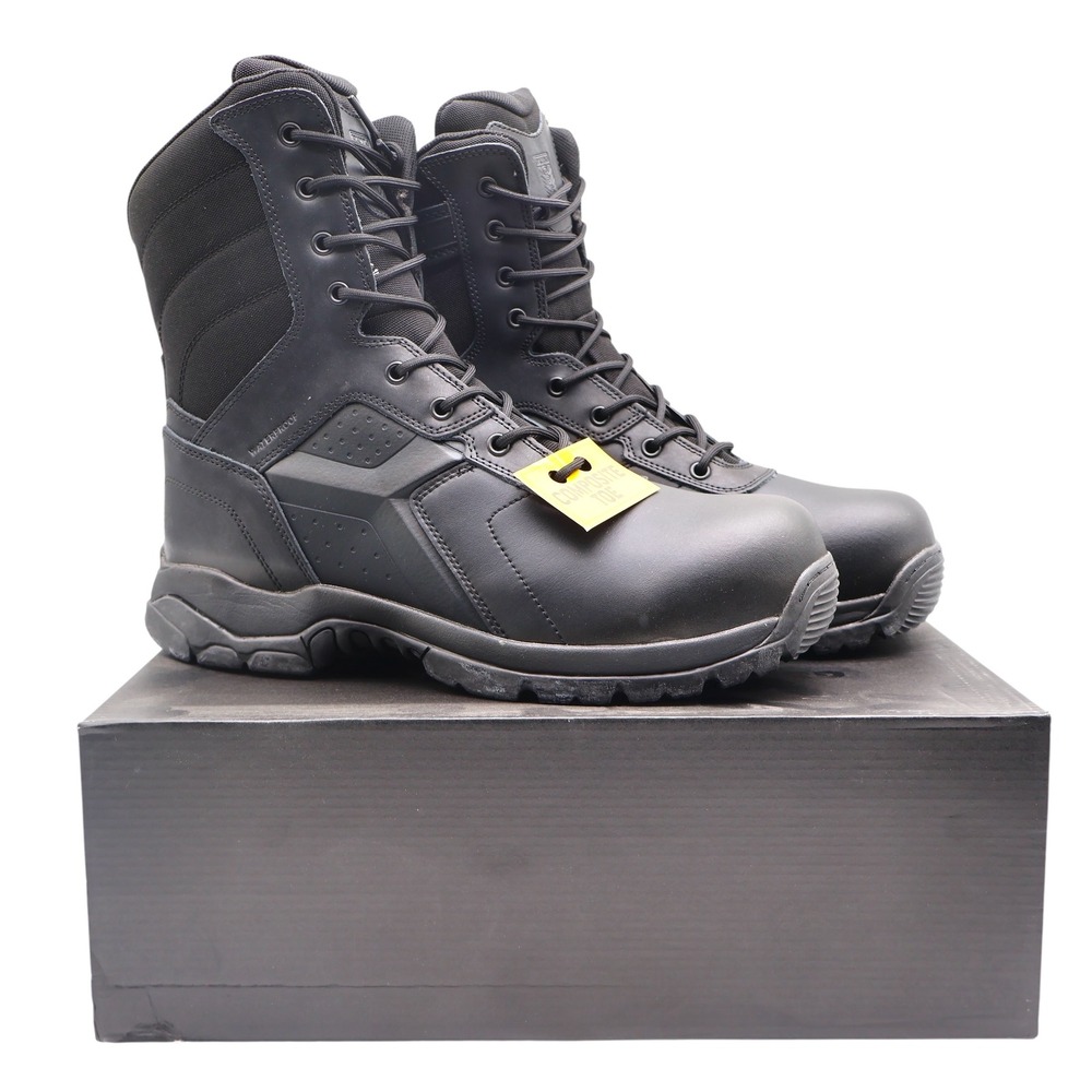 Battle Ops Tactical Boot Mens 12 M/W BOPS8002 Black Waterproof Composite Toe Zip